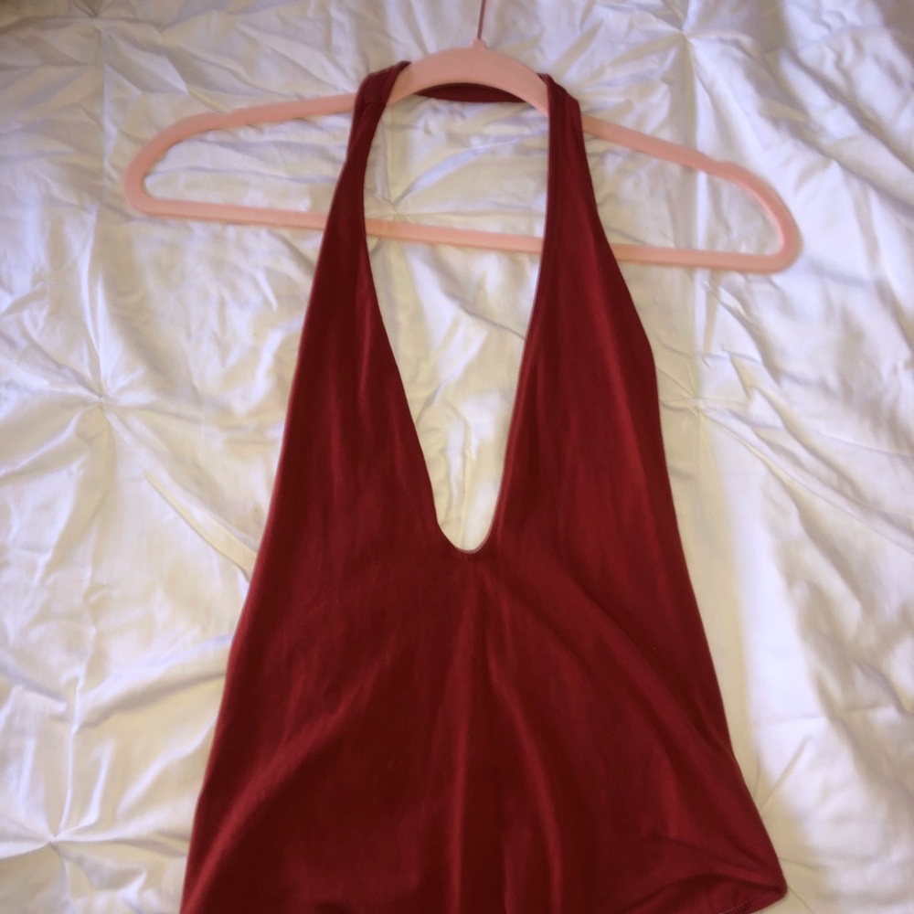 Express, Rust/Orange Haulter Bodysuit, Size M